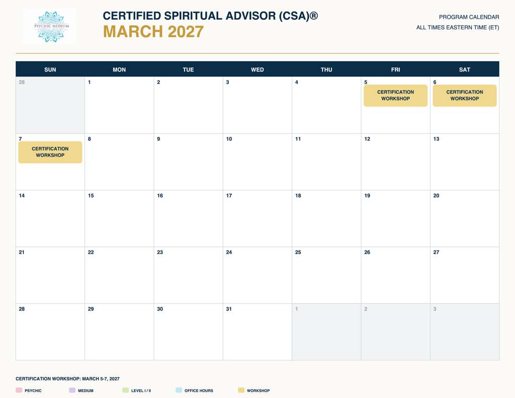 March Calendar