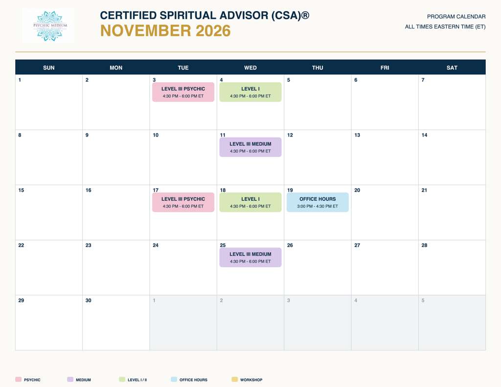November Calendar