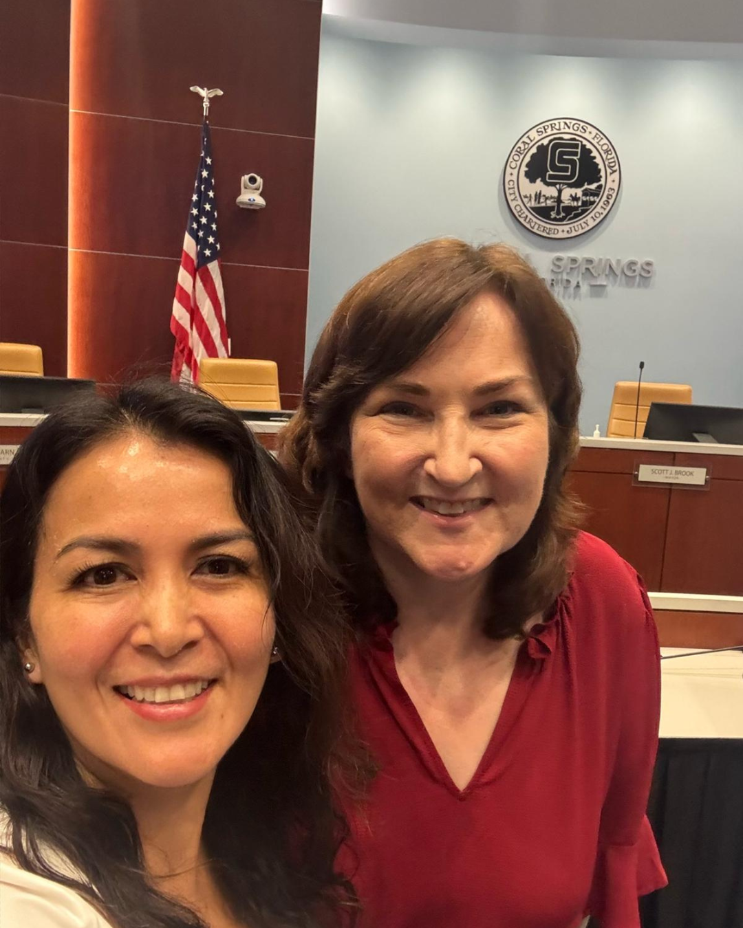 Elizabeth Piscocama with Florida State Representative Christine Hunschofsky in Coral Springs Elizabeth Piscocama with Florida State Representative Christine Hunschofsky in Coral Springs