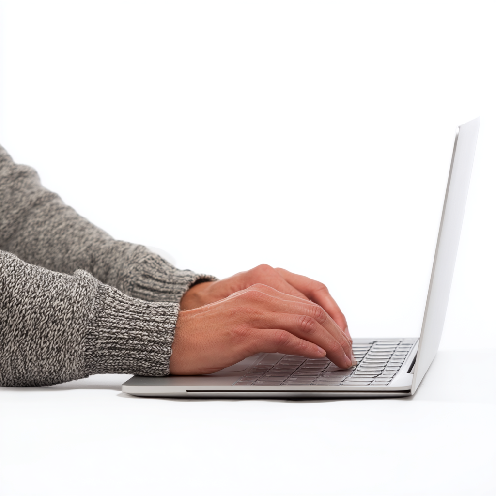 Job seeker working on a laptop