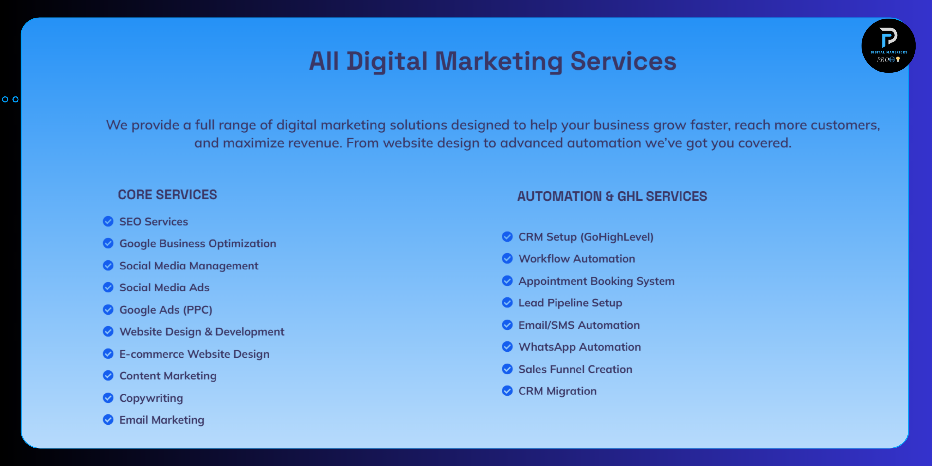 digital marketing services overview