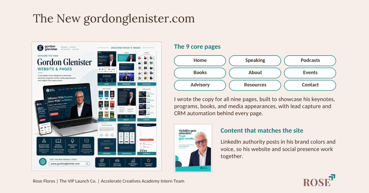 Gordon Glenister website project