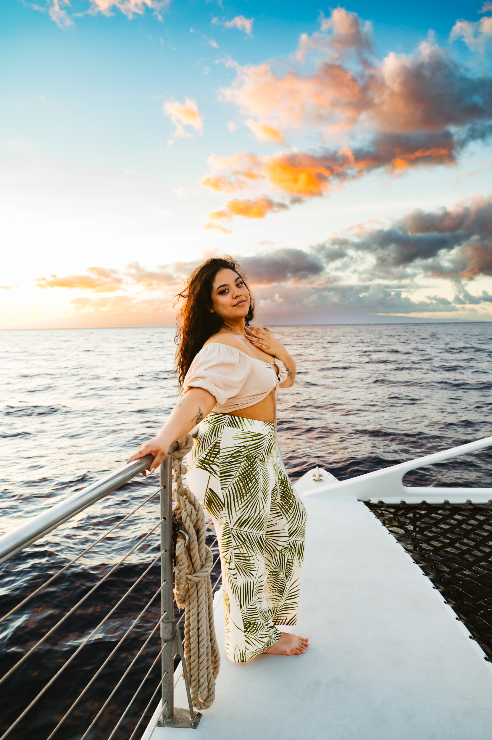 Women on a sailboat chasing the sunset, Release Your Siren Retreat, Destination Boudoir