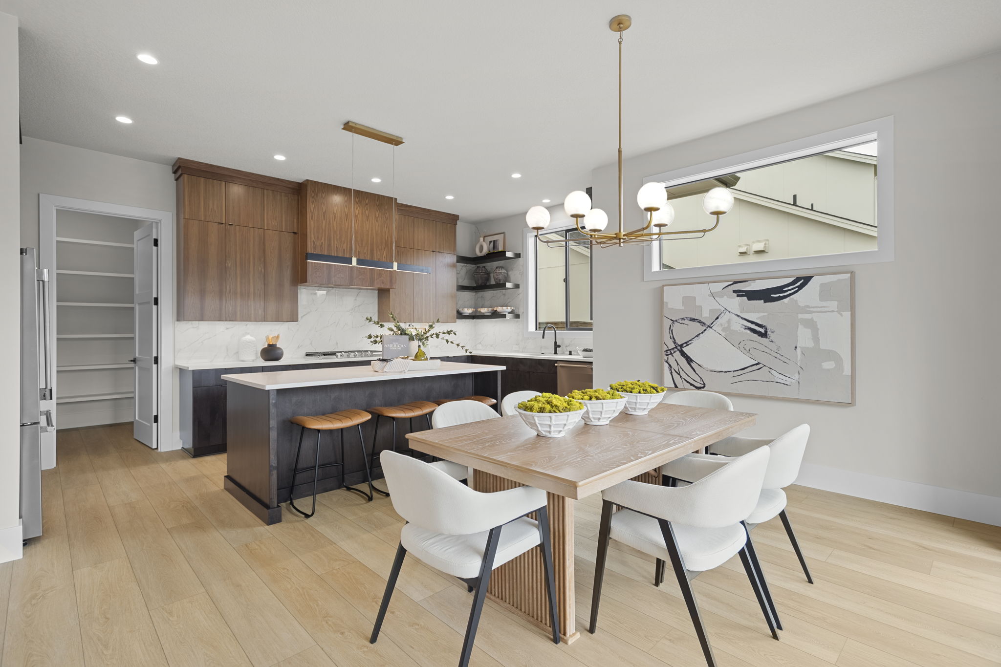Bright kitchen and dining area