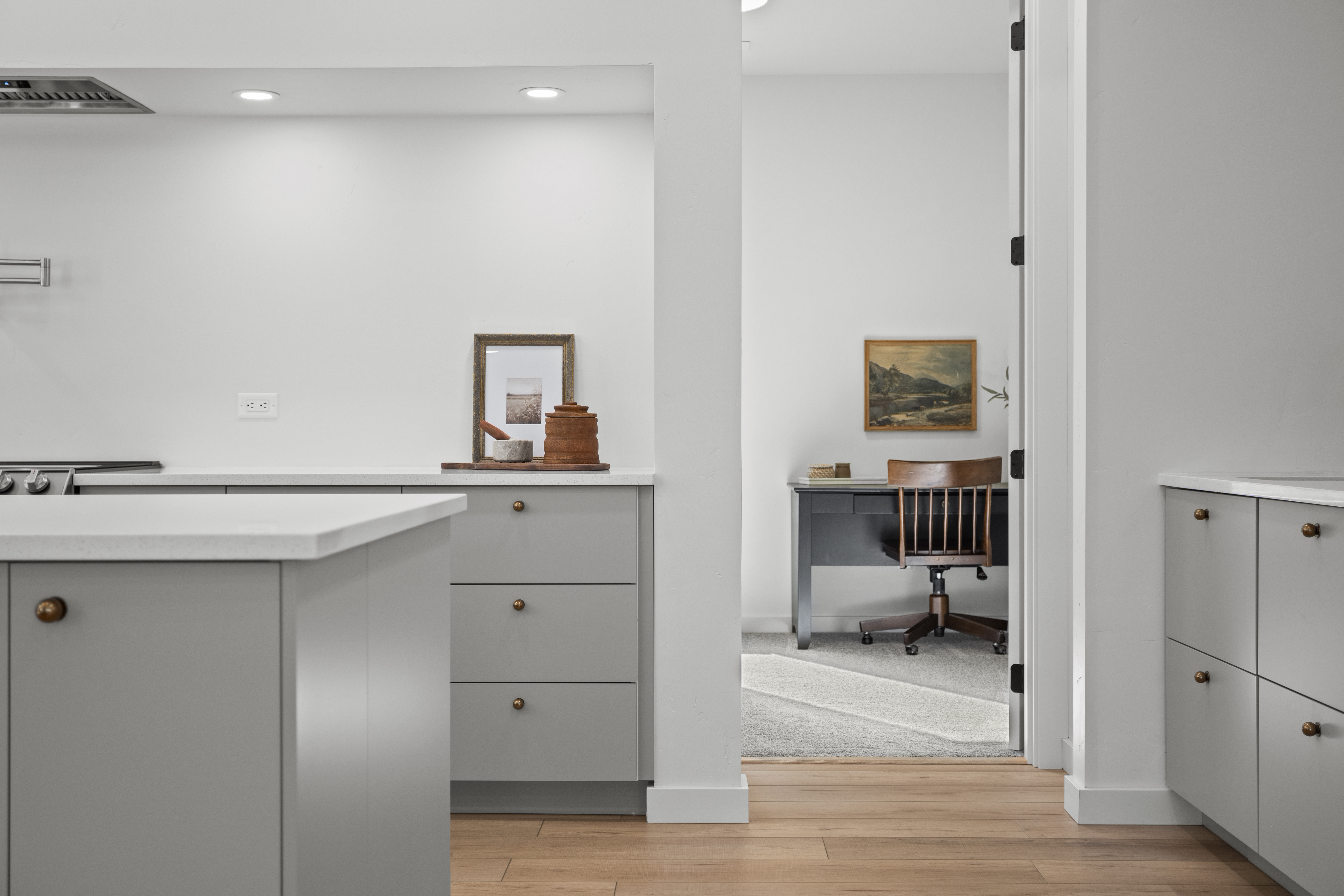 Kitchen and adjoining home office