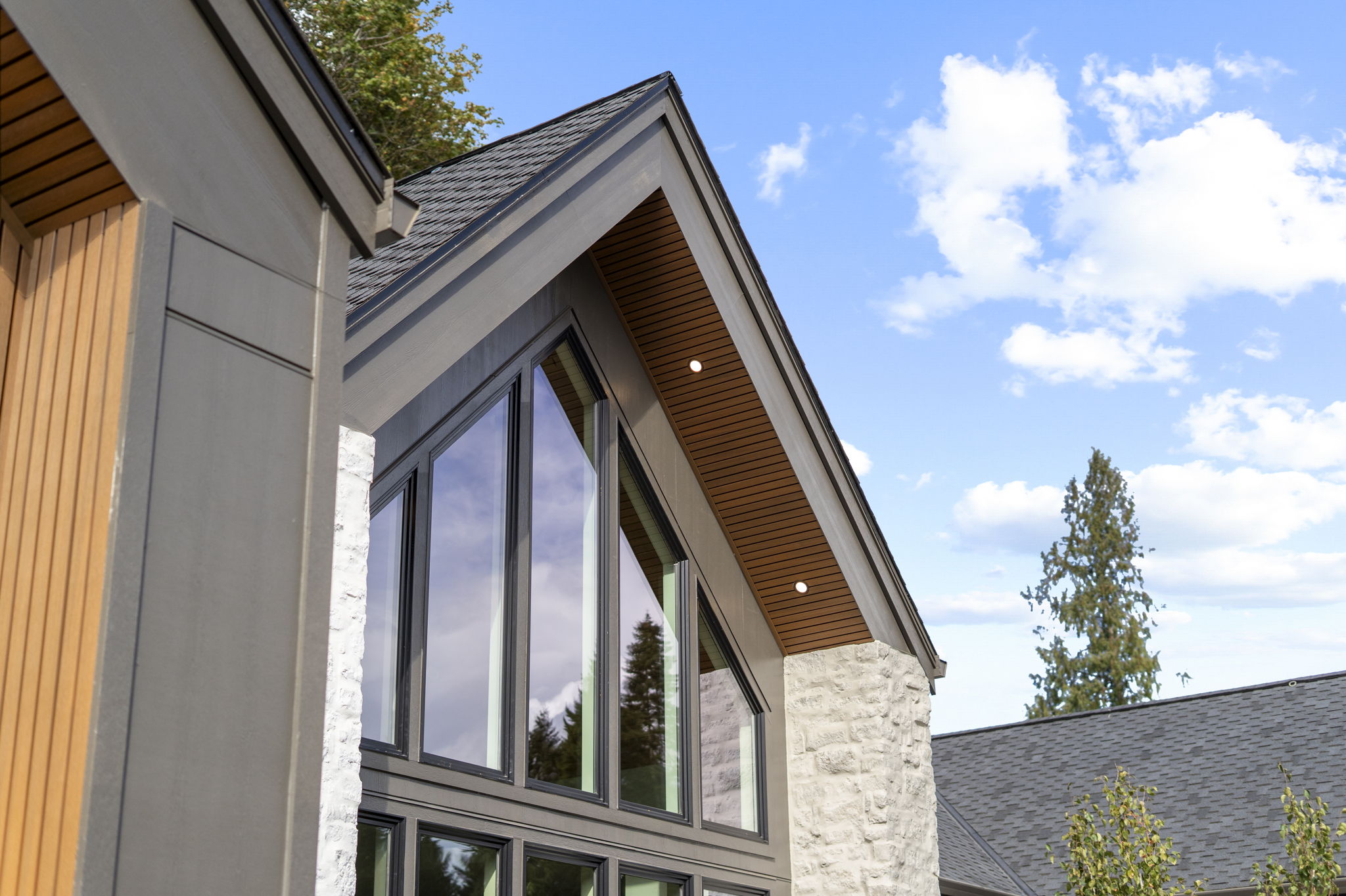 Architectural detail of a gabled exterior