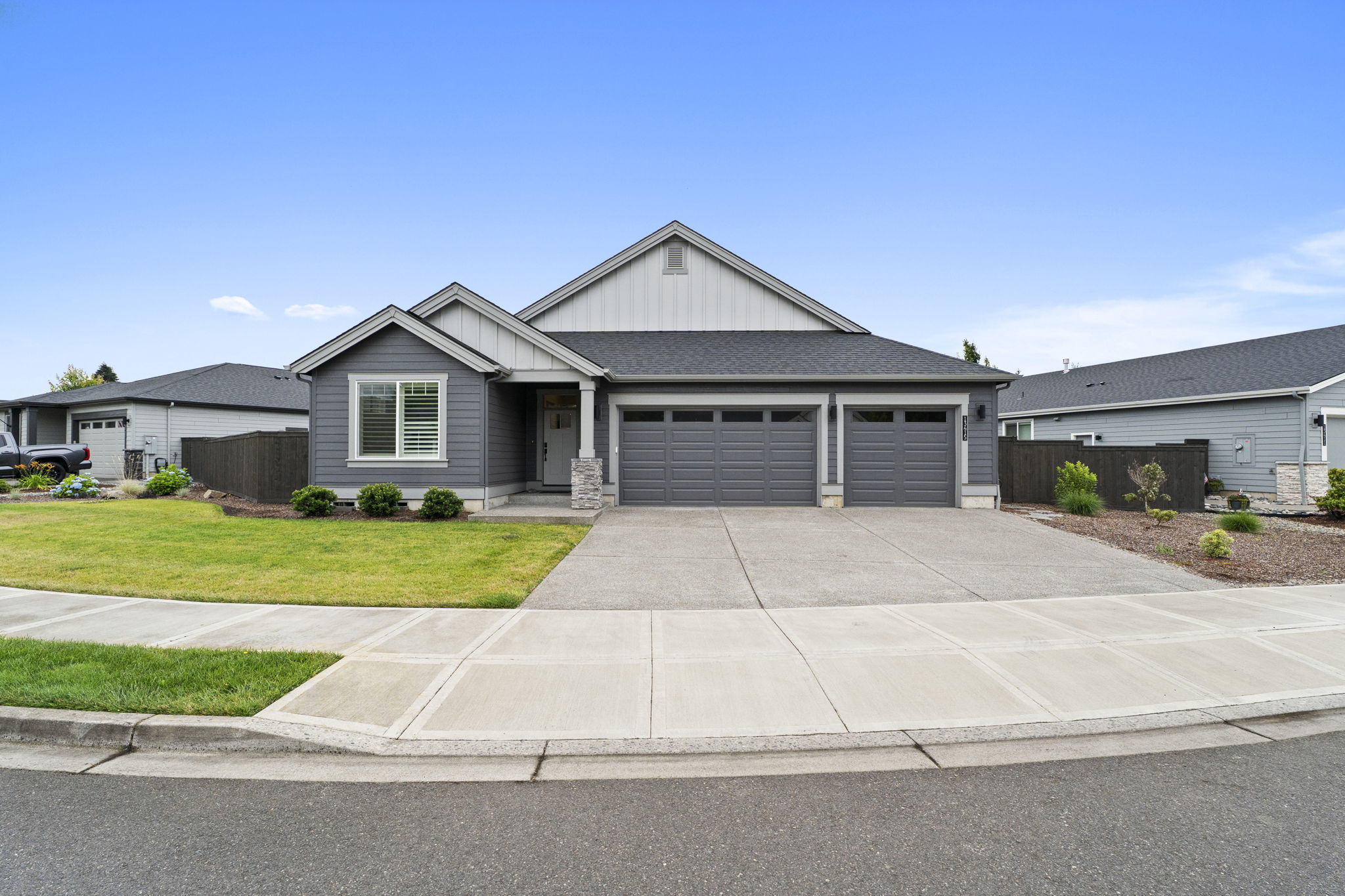 Daylight front exterior of a single-story home