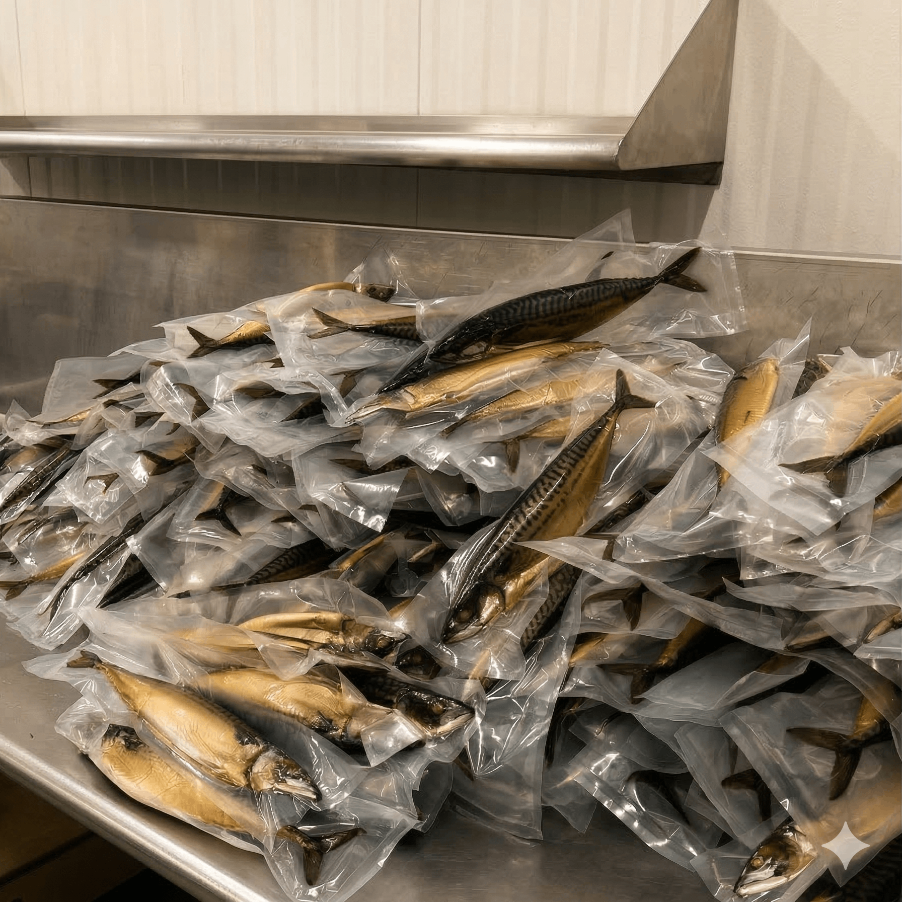 Private label smoked fish products — different label styles and packaging formats