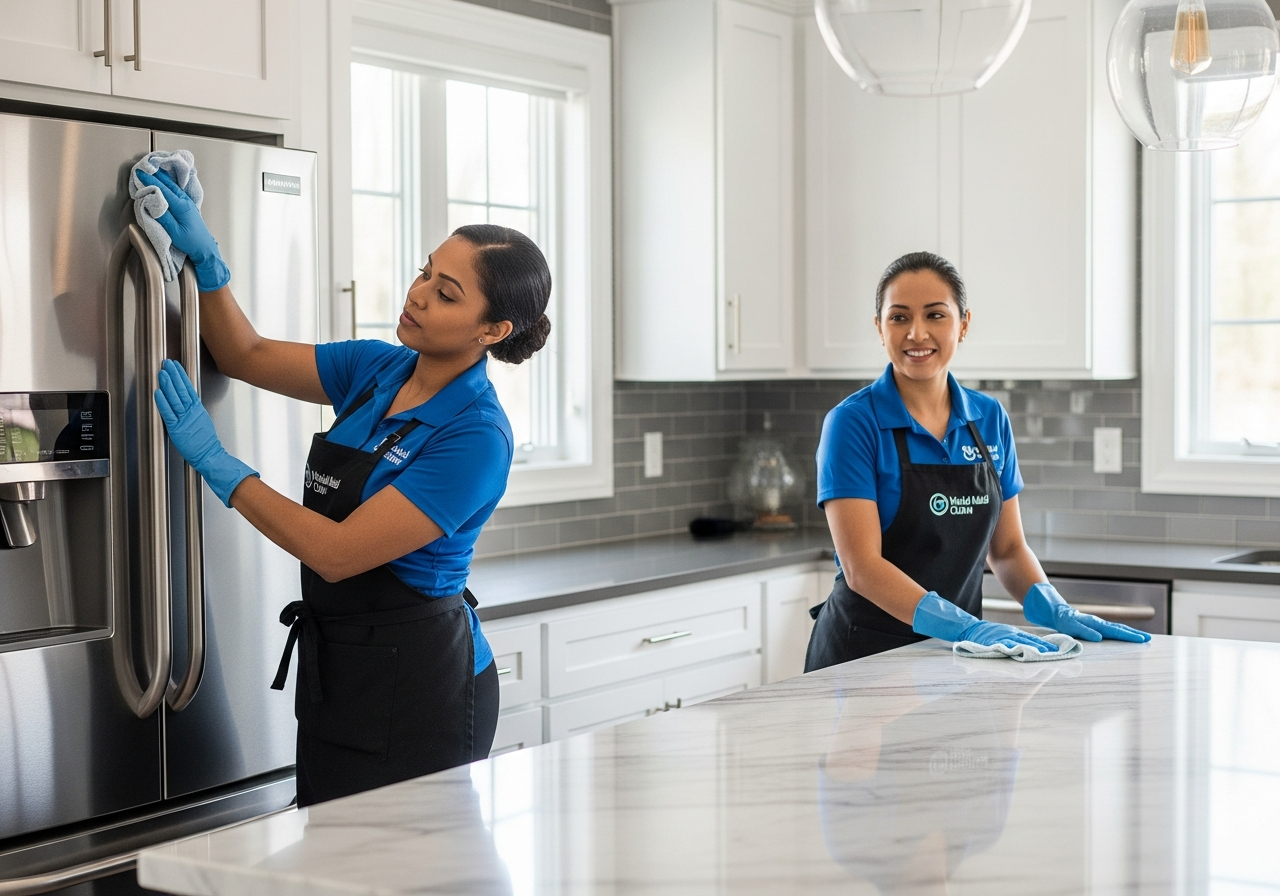 Professional kitchen cleaning in North Texas home - World Maid Clean 62-point system