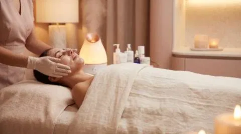 A facial treatment at Radiant Med Spa