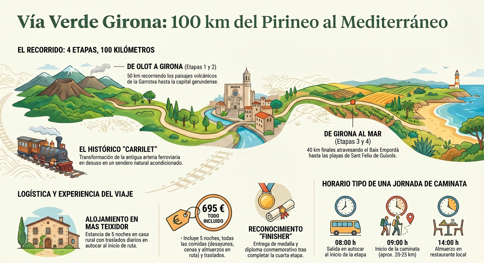 Infografía general de la Vía Verde Girona