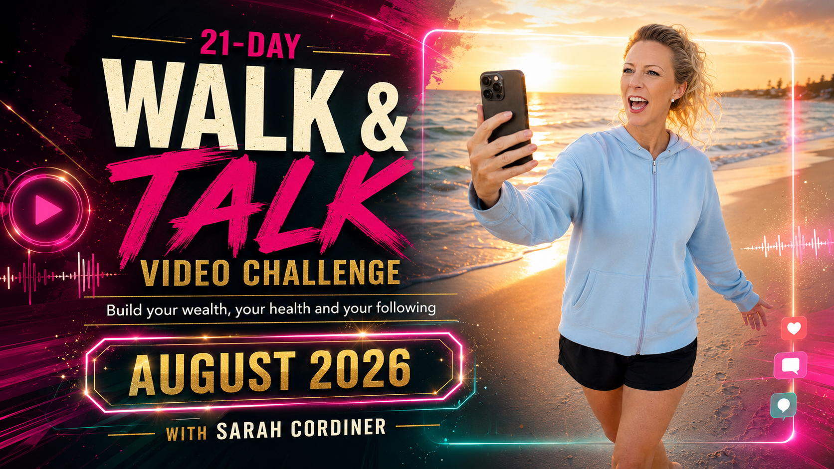 21-Day Walk & Talk Video Challenge with Sarah Cordiner — August 2026
