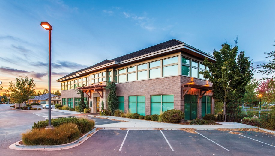 Well-maintained commercial property with clean exterior landscaping