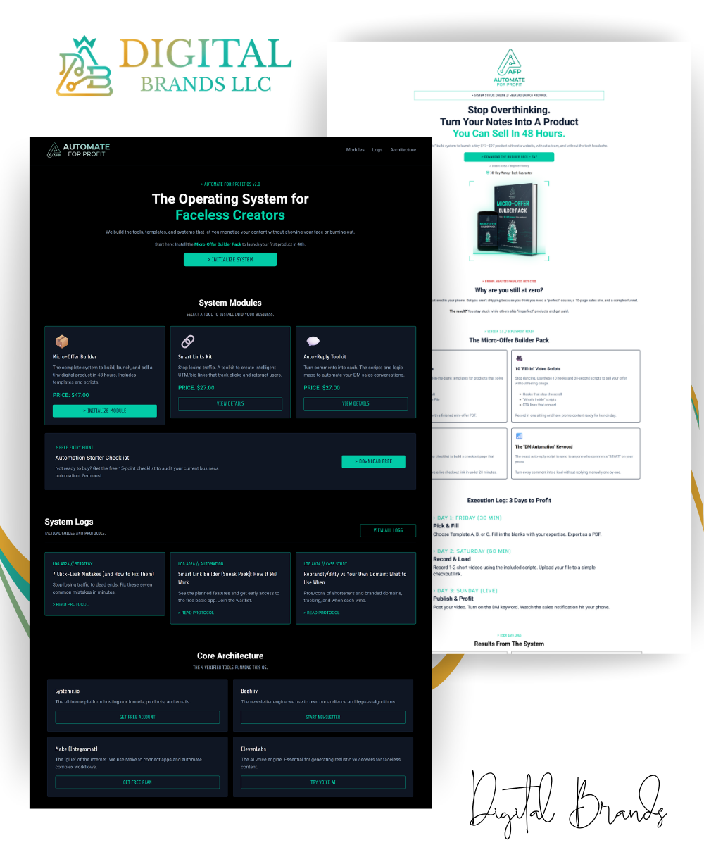 Automate For Profit Conversion Funnel