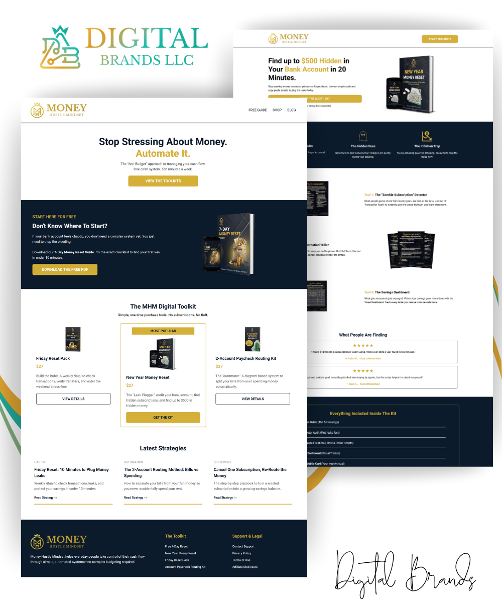 Money Hustle Mindset Landing Page