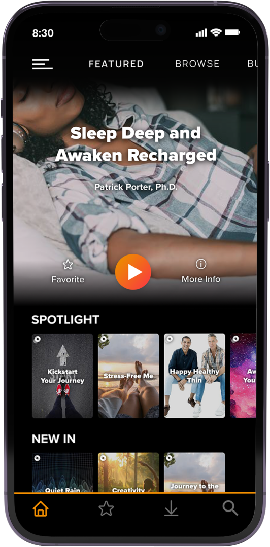The BrainTap app on an iPhone