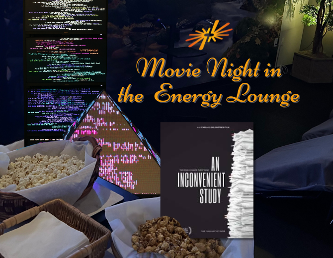 One Heart Collective set in front of a blurred image of a large group of people being guided through meditation.