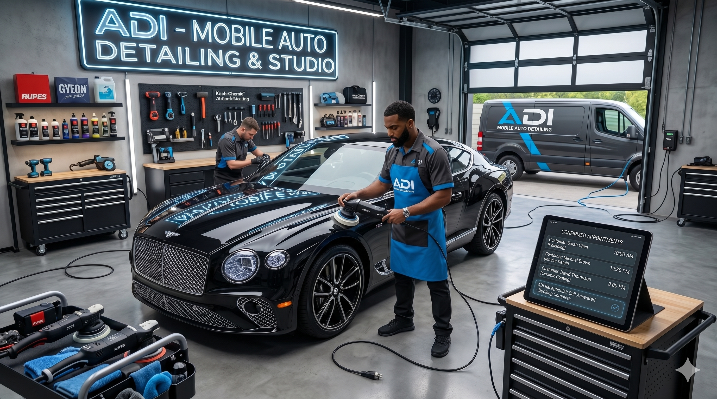 AI receptionist system for mobile detailers