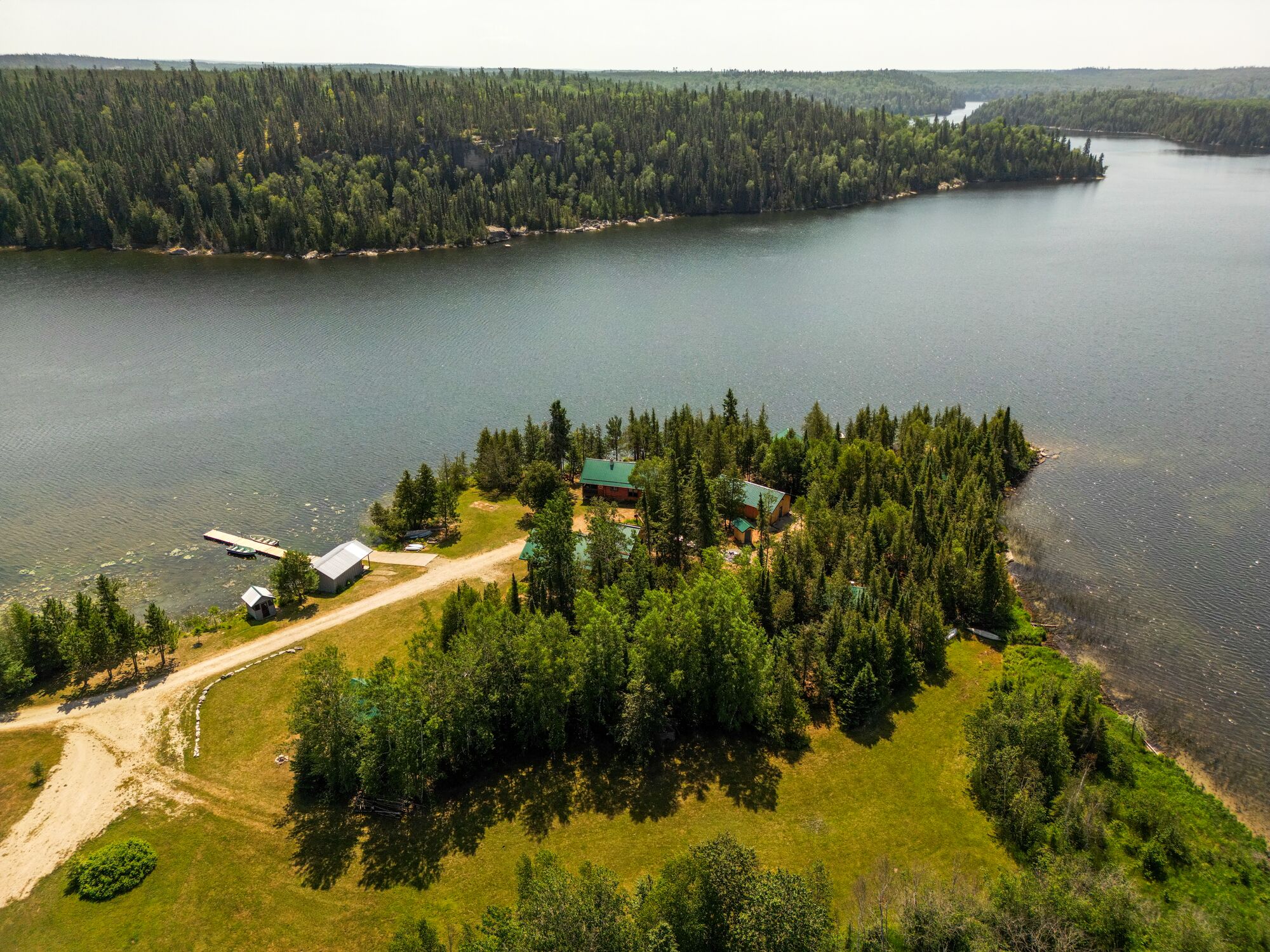Aerial view of Wick Cliff Lodge peninsula