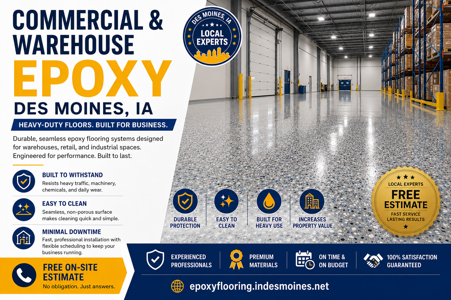 Commercial & Warehouse Epoxy in Des Moines, IA