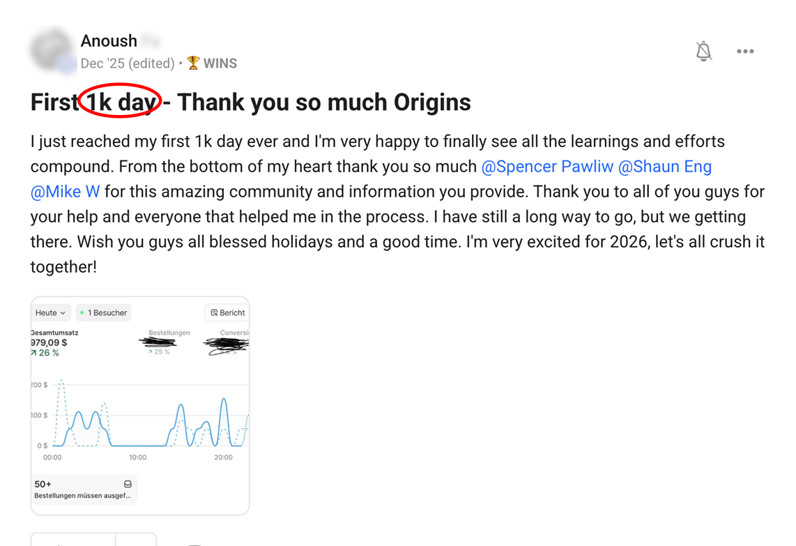 Mustafa hit his first 1k day two months in and is eyeing 3 to 4k days next.