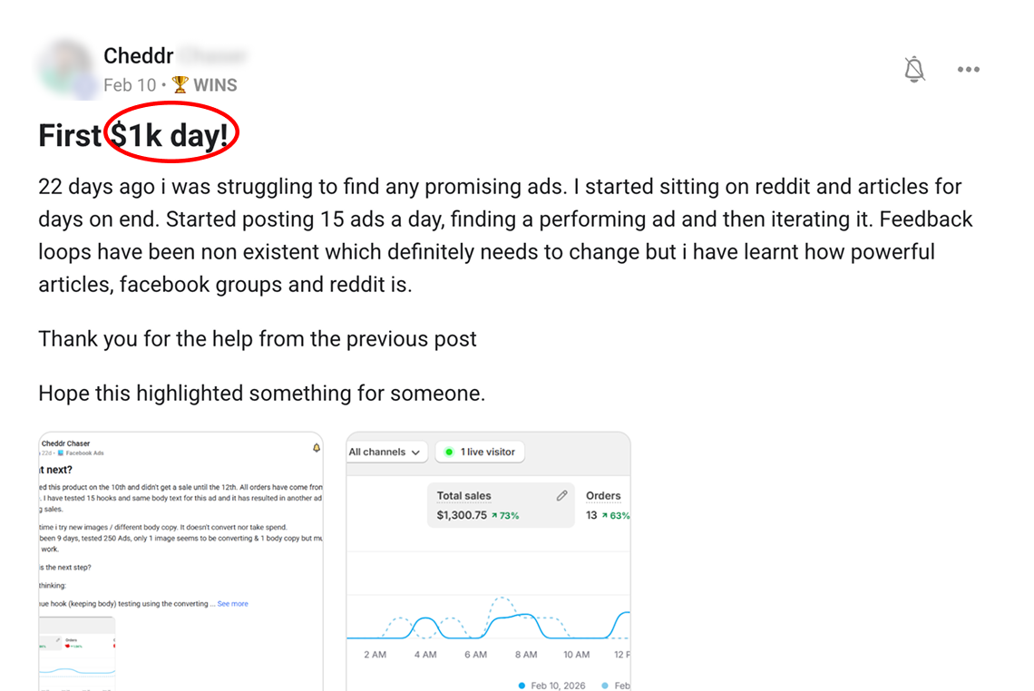 Alex booked his first 1k day by learning to think for himself instead of copy-pasting.