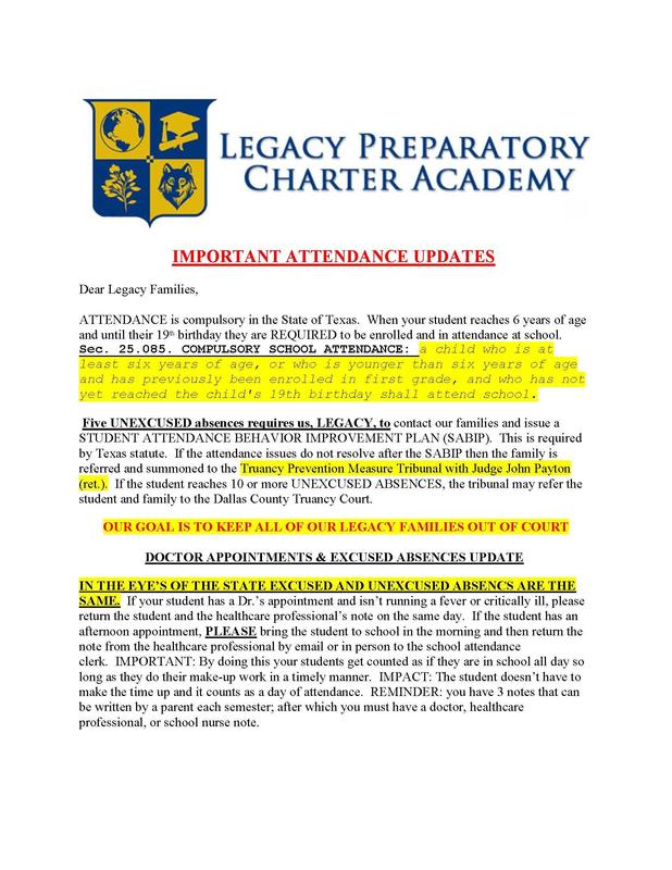 ATTENDANCE UPDATES