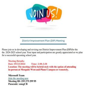 District Improvement Plan (DIP) Meeting