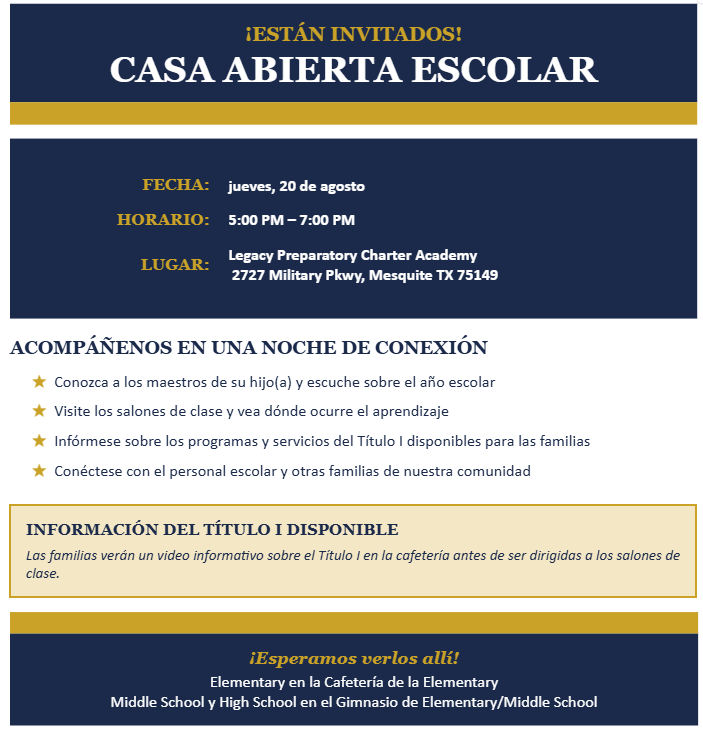 LPCA Open House 2026 Spanish