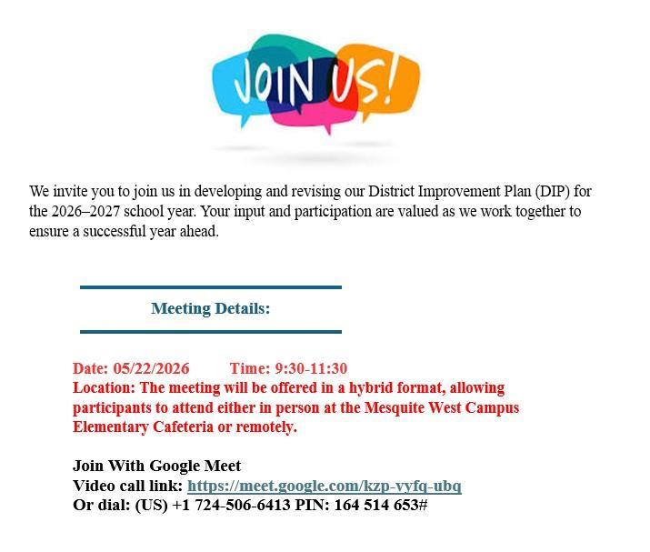 District Improvement Plan (DIP) (English)