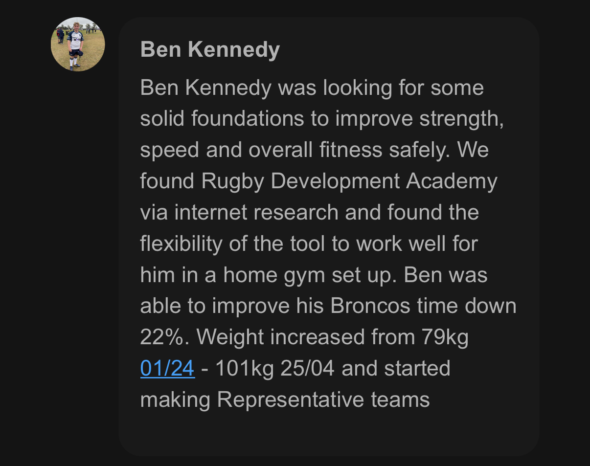 Ben built 22kg in 2 years