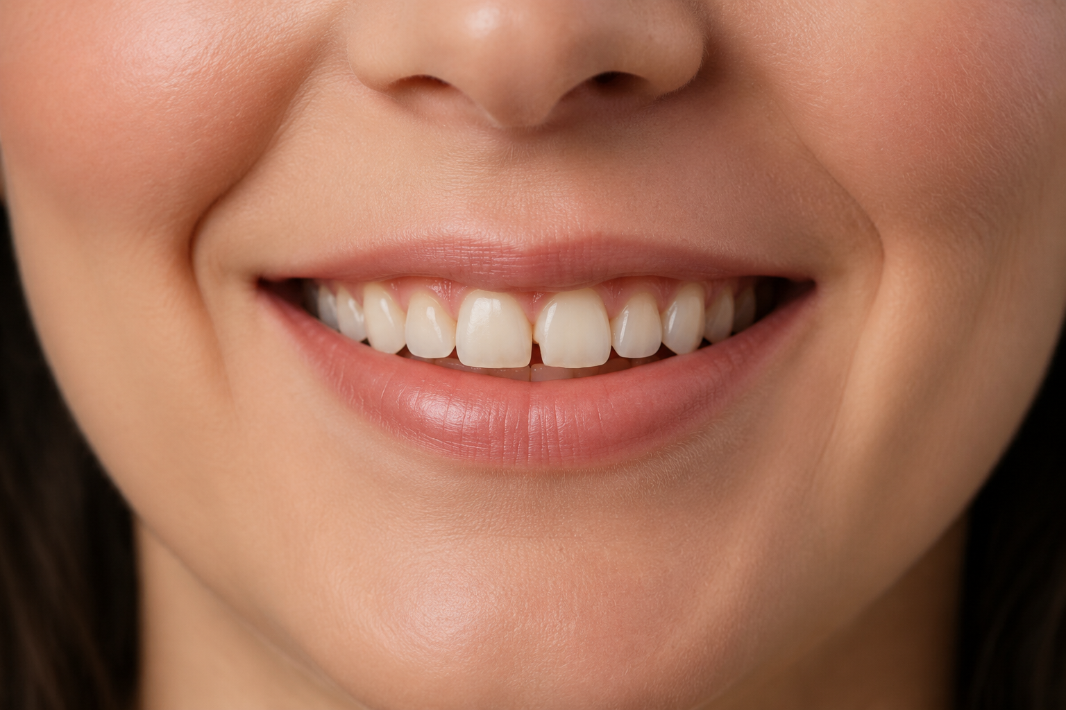 Teeth with no-prep veneers