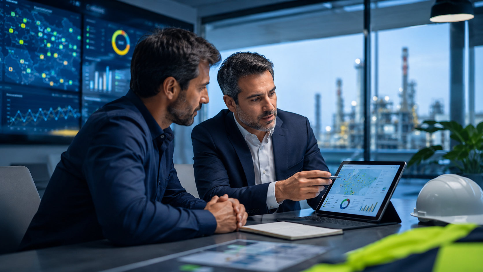 Equipo gerencial revisando datos reales e indicadores operativos