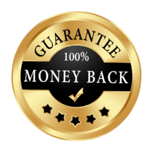 Gold money-back guarantee seal
