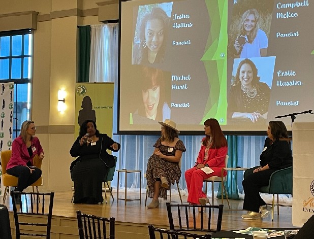 Ieshea Hollins appearing as a featured panelist at a women's leadership event