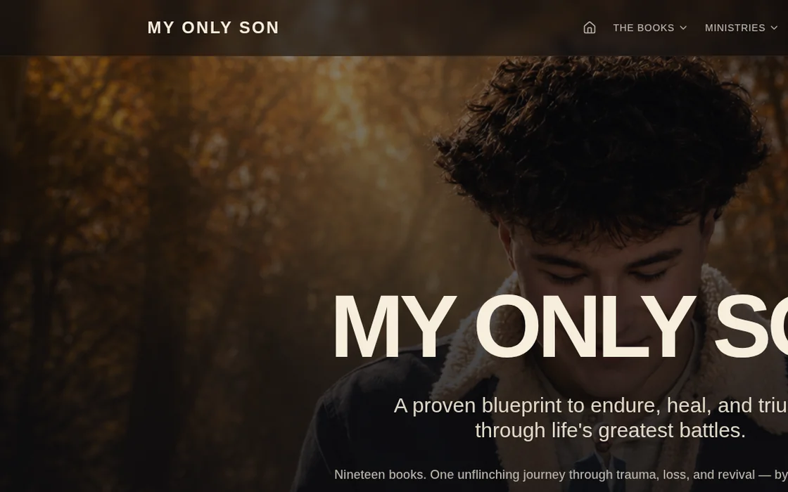 My Only Son website homepage built by GO Agency AI