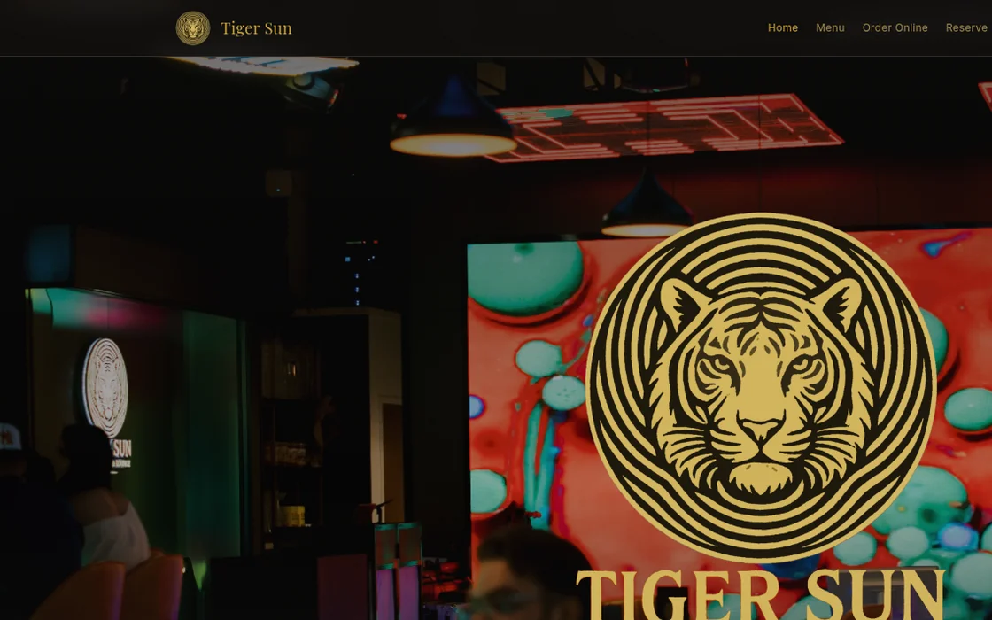 Tiger Sun website homepage built by GO Agency AI