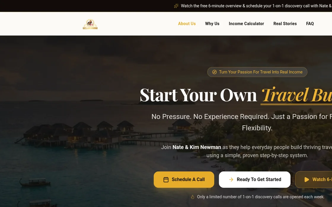 Work With Nate & Kim website homepage built by GO Agency AI