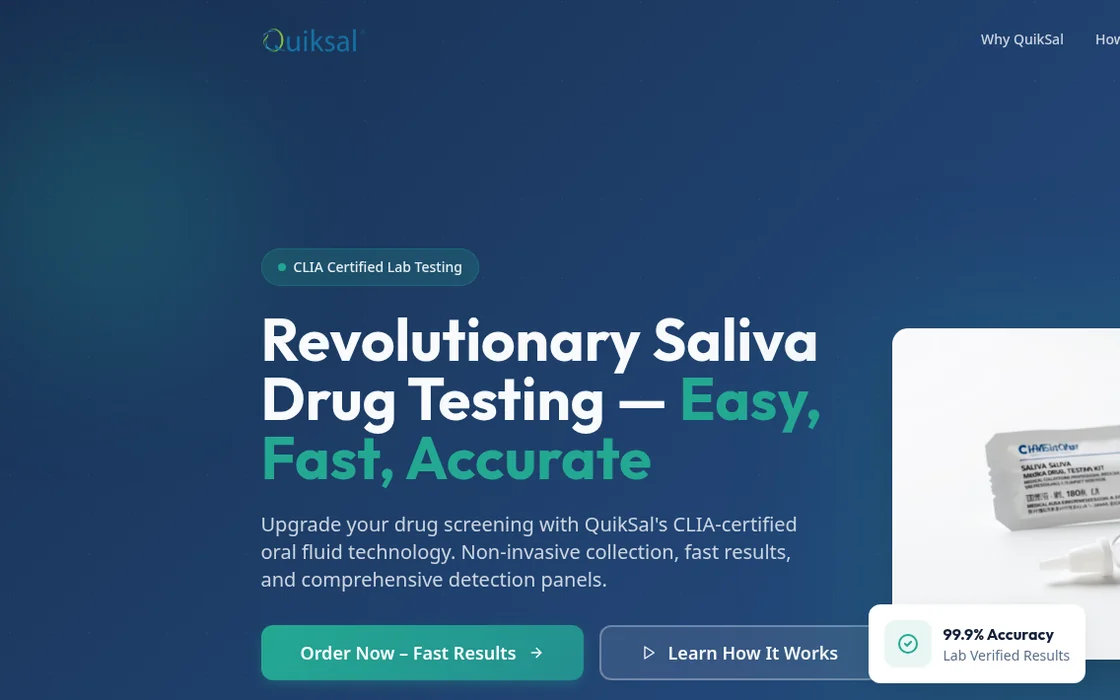 Quiksal website homepage built by GO Agency AI