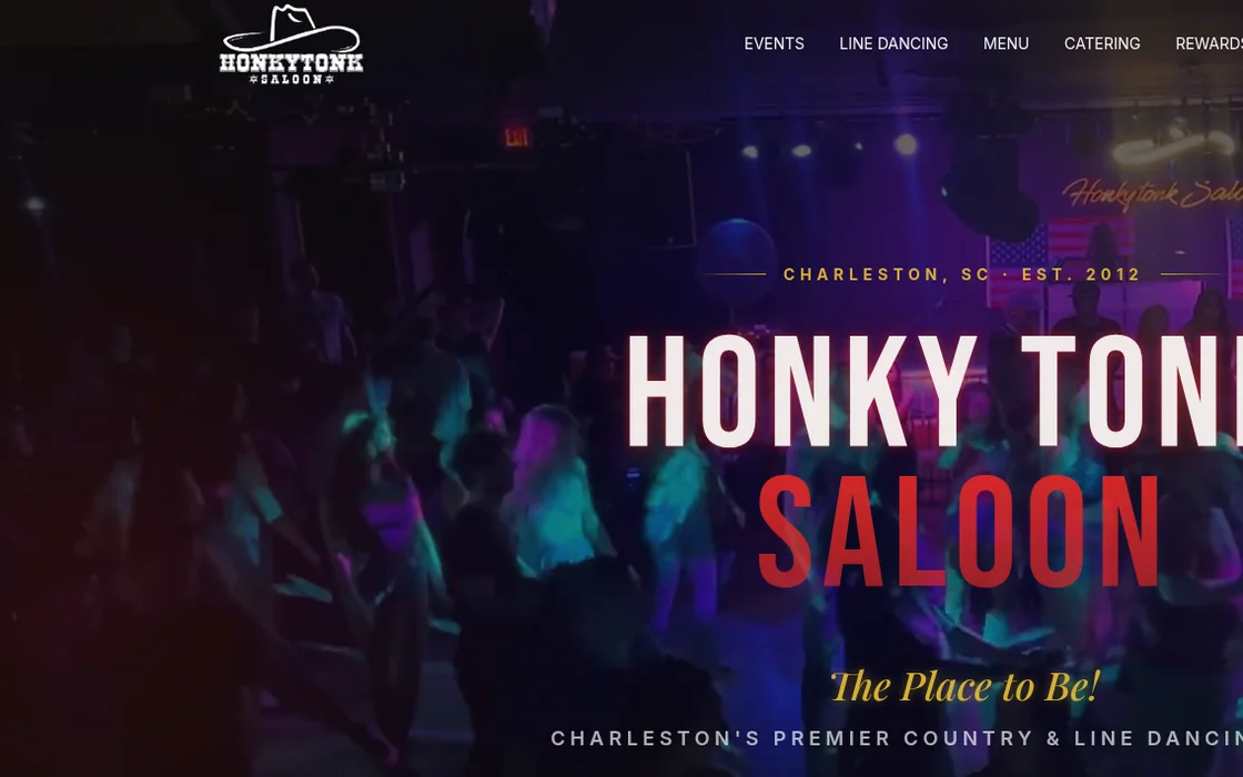 Honky Tonk Saloon website homepage built by GO Agency AI
