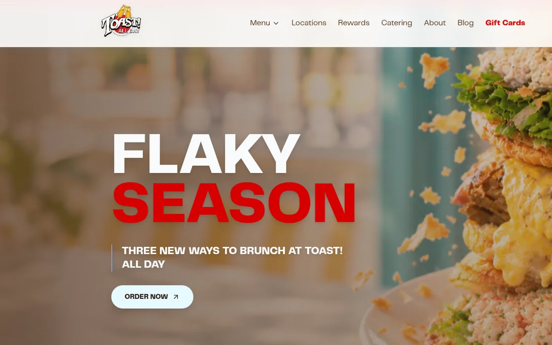 Toast All Day website homepage built by GO Agency AI