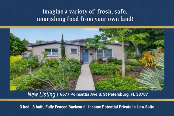 Stunning 3 bedroom Home for Sale with Food Forest, Private In-Law Suite, Pasadena neighborhood in St Petersburg, FL