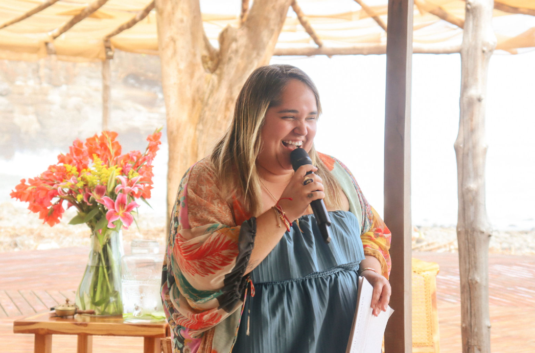 Natty speaking at a House of Vibration gathering