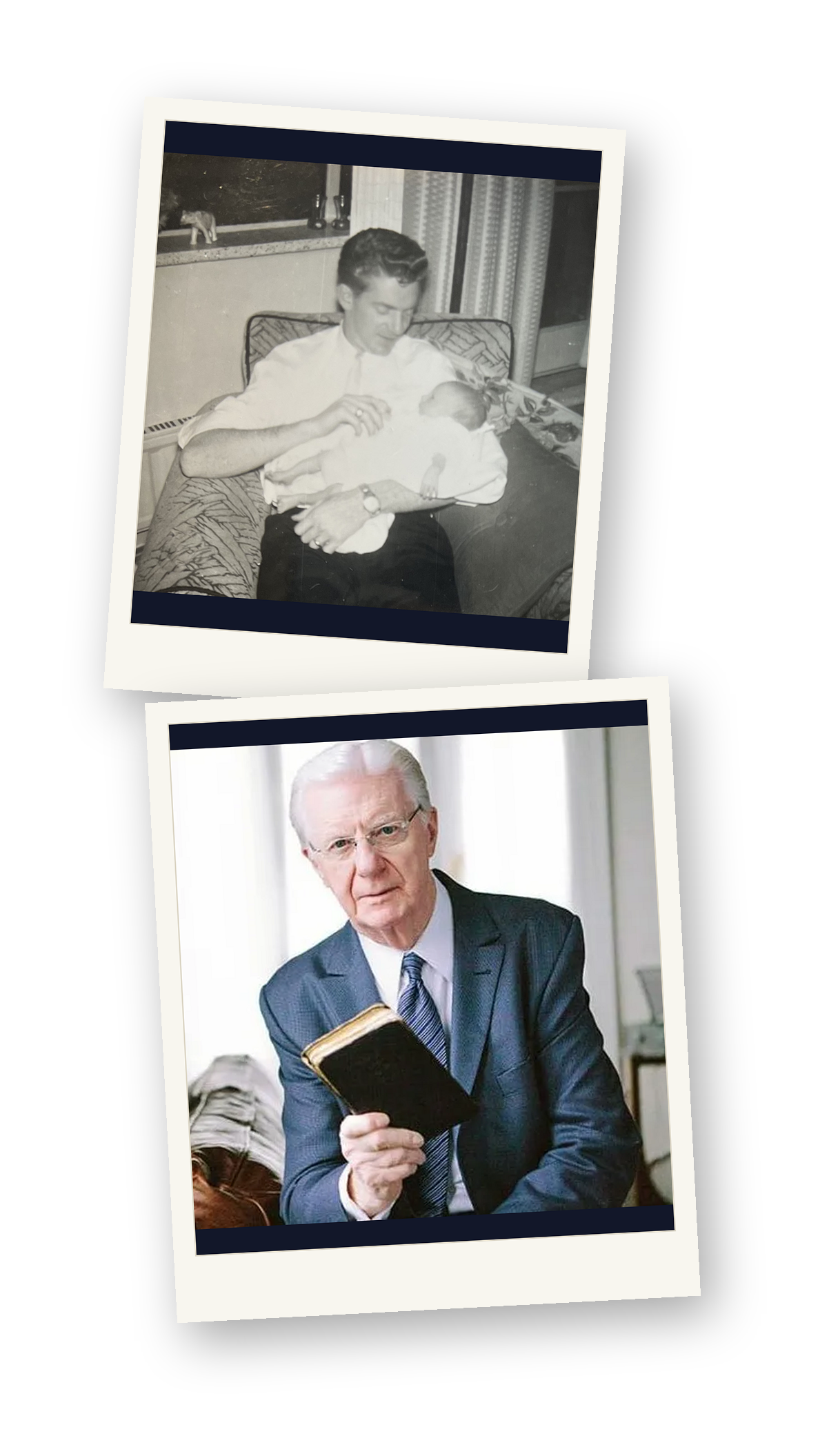 Bob Proctor with Brian as a baby and later holding Think and Grow Rich