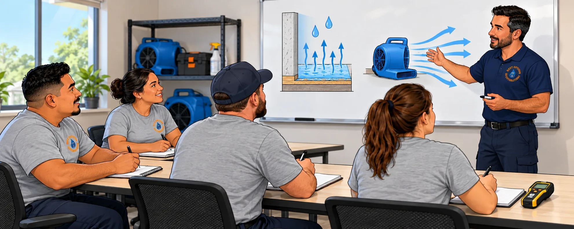 Instructor teaching a drying-science certification class