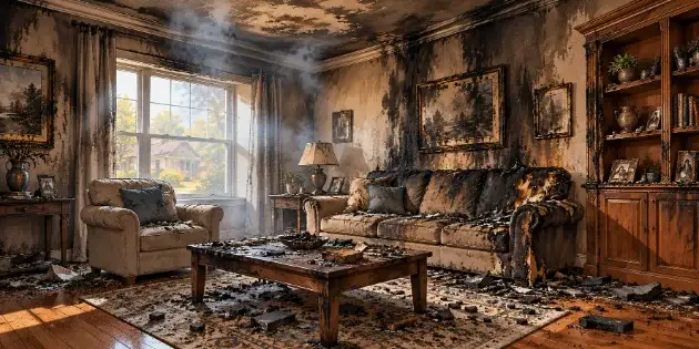 Fire damage photo