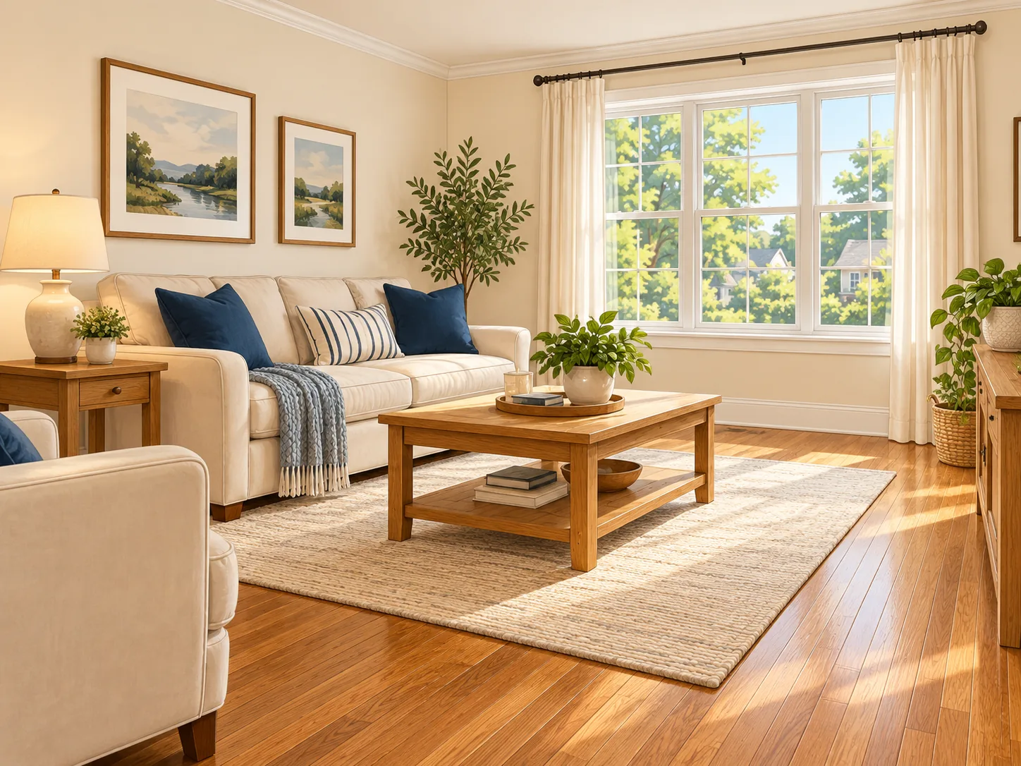 Fully restored living room