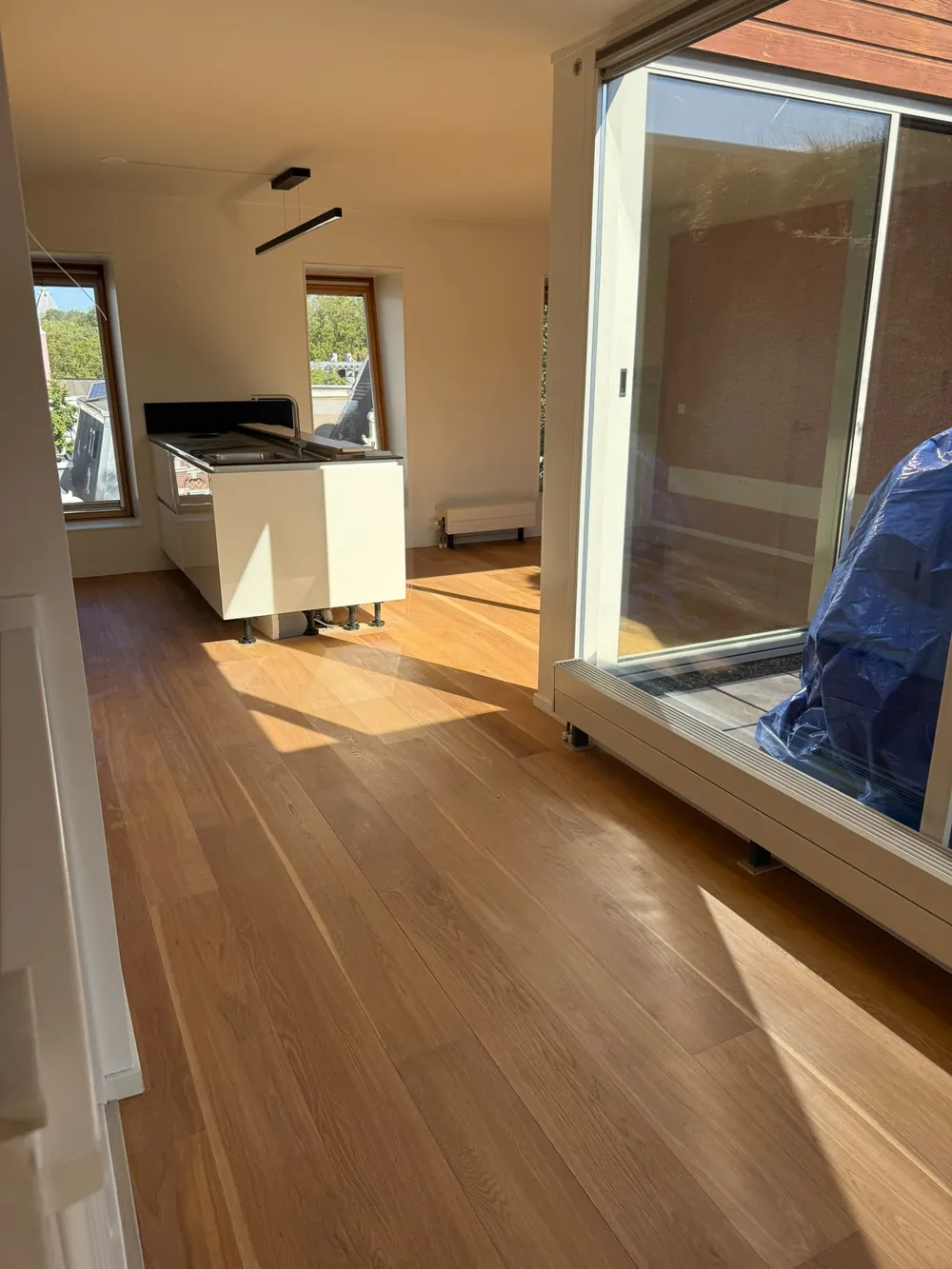 Eiken multiplank gelegd in Bosch en Duin