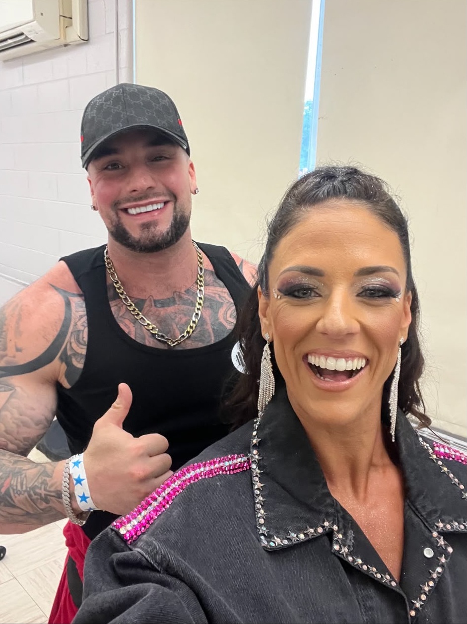 Coach Pauly and competitor selfie backstage