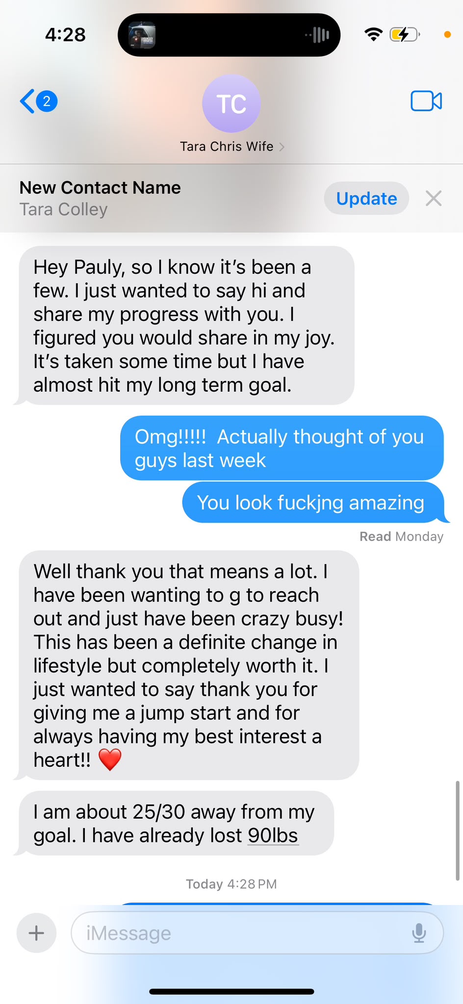 Client text testimonial 9